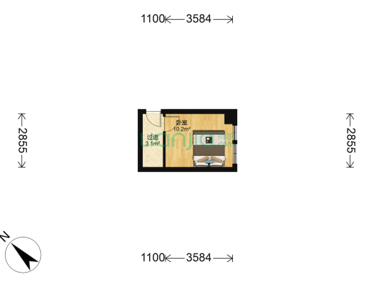 南方明珠花园A区 1室0厅0卫 44平方