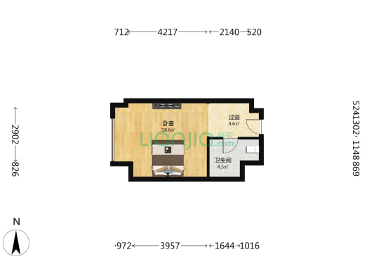 鑫公寓 1室0厅1卫 40平方