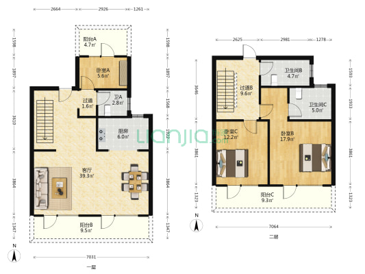 佳源海玥府 3室1厅3卫 168平方