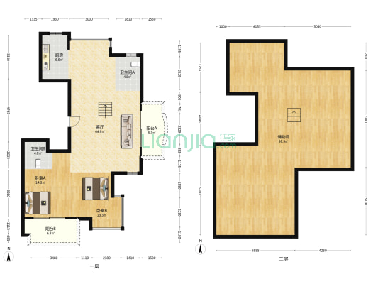 龙池华庭 2室1厅2卫 248平方