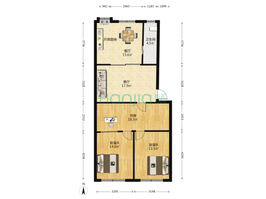 信江中路40号 3室2厅1卫 102平方