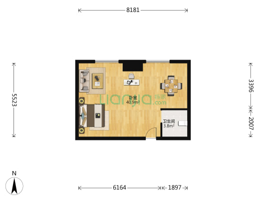 奥园印象高迪花园 1室0厅1卫 65平方