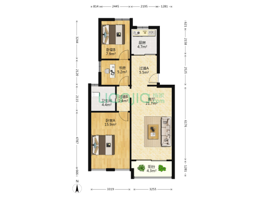 锦上公寓 3室1厅1卫 81平方
