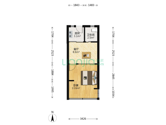新长小区 1室1厅1卫 35平方