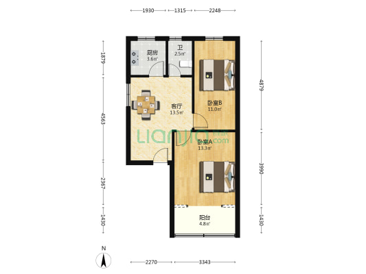 县前街 2室1厅1卫 62平方