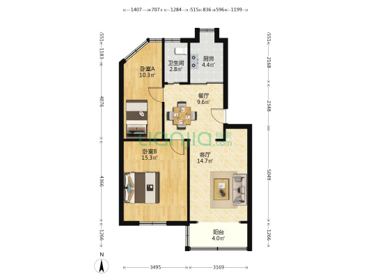 晓庄师范小区 2室2厅1卫 72平方