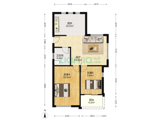 阳光花园二期 2室1厅1卫 94平方