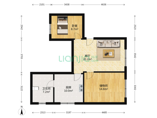 麦兆小区 1室1厅1卫 76平方
