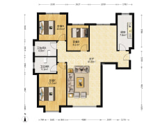 鸿坤理想湾精装修南北通透三居全明格局双卫-涿州鸿坤理想湾南区户型图