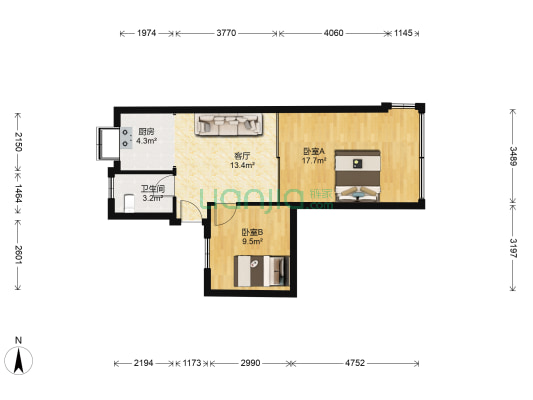 惠济路47号 2室1厅1卫 59平方