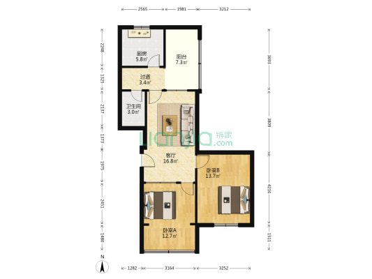 忠孝巷8号 2室1厅1卫 74平方