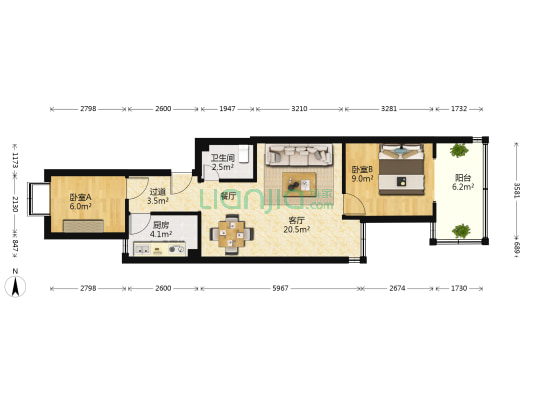 正和小区和清巷 2室1厅1卫 60平方