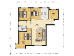 此房是南北通透四居室，中间层，采光视野好，房本满二-涿州三利中和城一期户型图