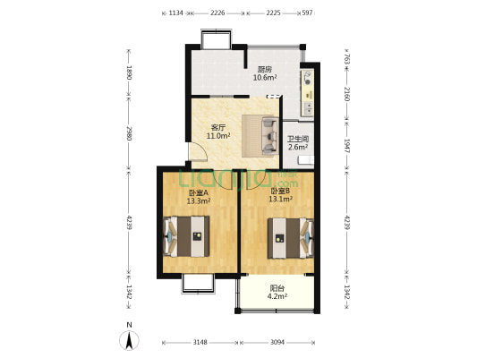 船机社区 2室1厅1卫 70平方