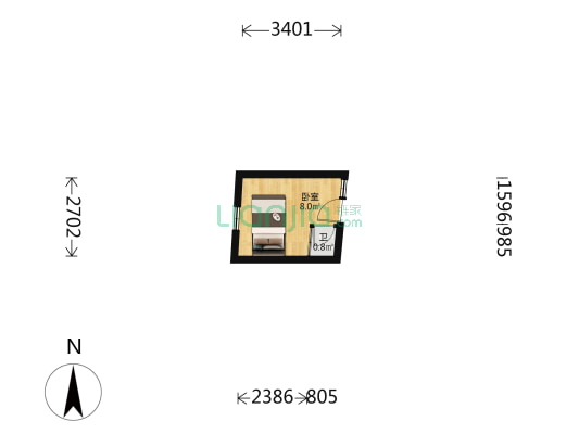 顺河二巷 1室0厅1卫 12平方