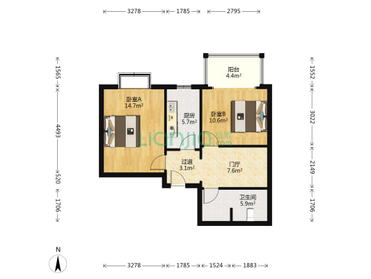 新府百合 范阳路北侧，开发区户口，满五 税费低-户型图
