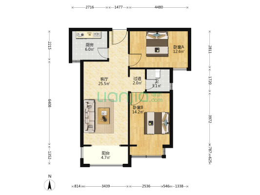 幸福里三期 2室1厅1卫 95平方