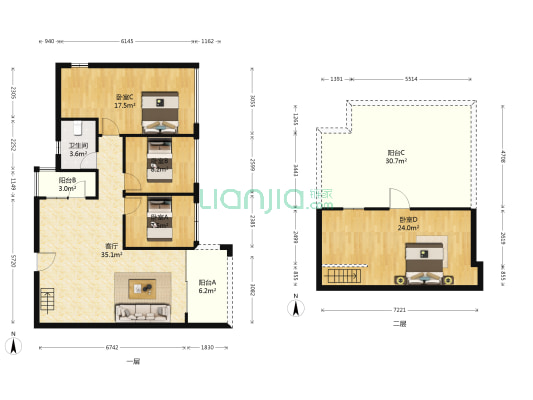 康桥活力城 4室1厅1卫 104平方
