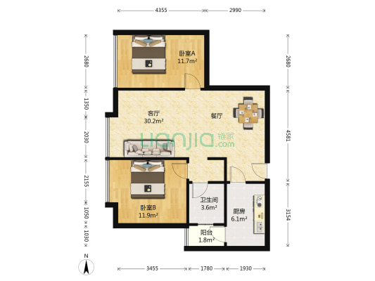 春城慧谷二期 2室1厅1卫 84平方