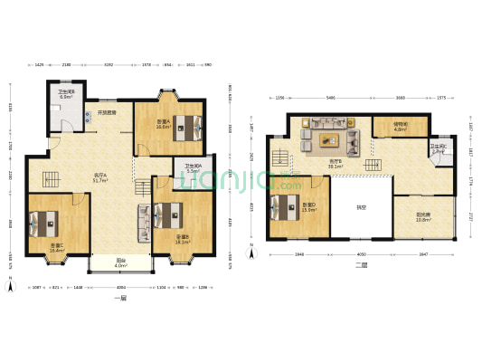 新元二村 4室2厅3卫 186平方