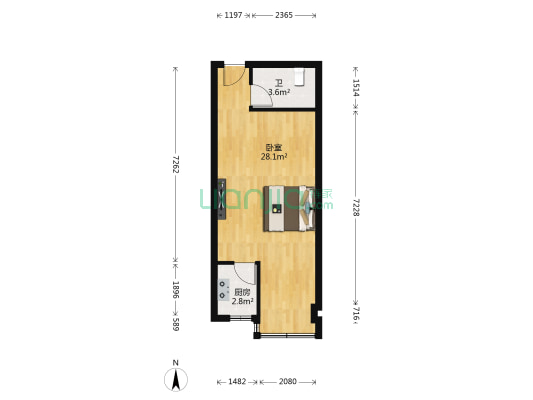 青年根据地（九龙坡） 1室0厅1卫 48平方