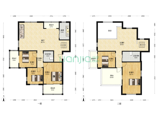 龙都花苑 5室1厅2卫 187平方