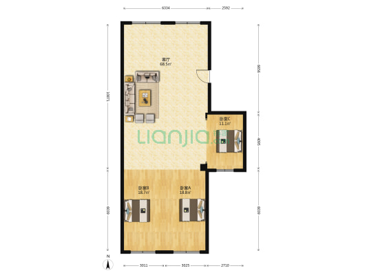榕树路66号 3室1厅0卫 160平方