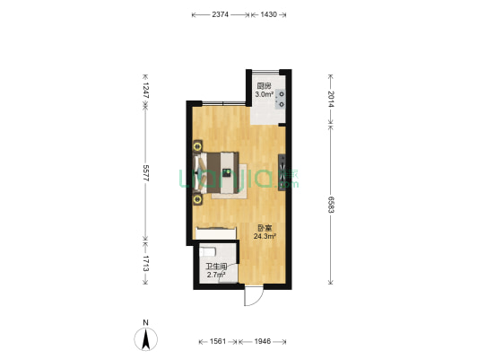 深农大厦 1室0厅1卫 47平方