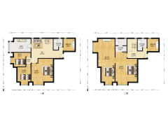 位置安静采光好南向复试*2套居住-深圳福景大厦户型图