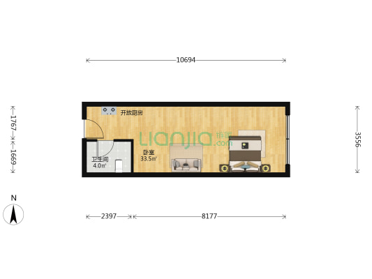 山海天商贸城 1室0厅1卫 55平方