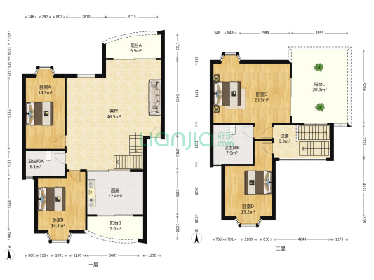 银泰花园 4室1厅2卫 191平方