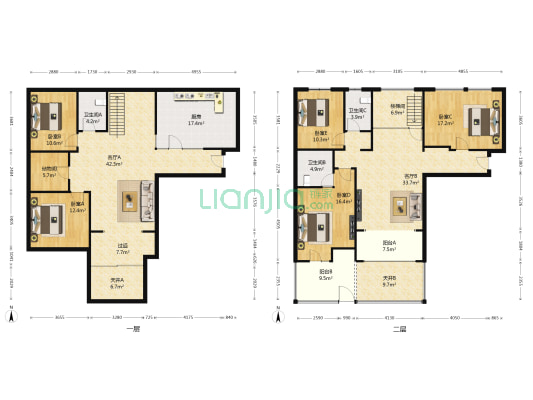 金科世界城E区 5室2厅3卫 250平方