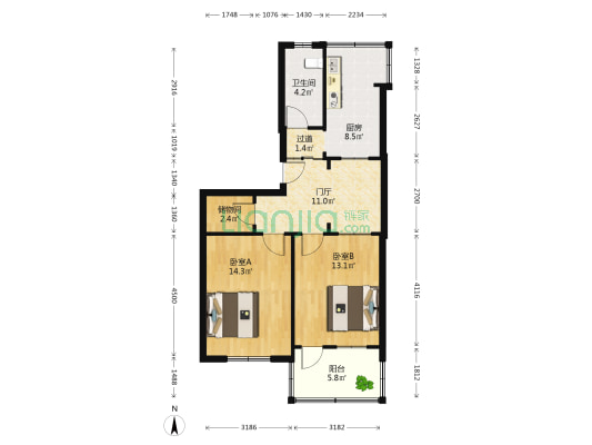 山大北路33号 2室0厅1卫 71平方