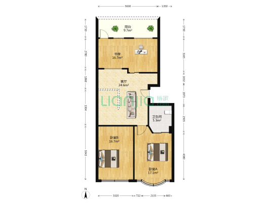 清远一区 3室1厅1卫 105平方