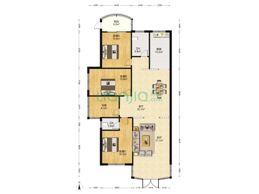 宏宸公寓 4室2厅2卫 180平方