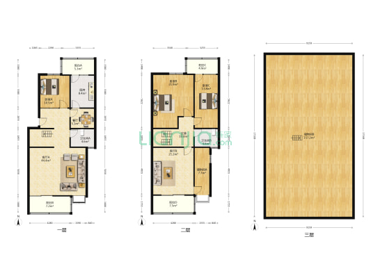 北苑小区 3室3厅2卫 209平方