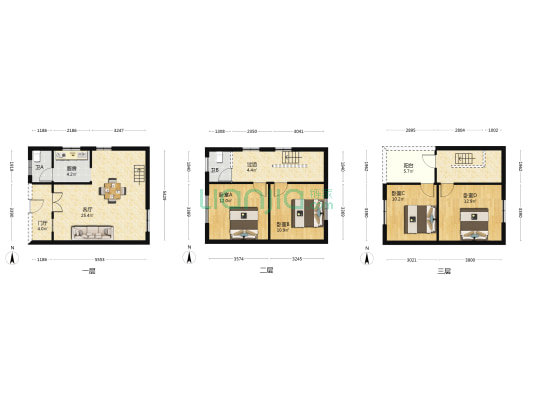 跃进街 4室1厅2卫 88平方