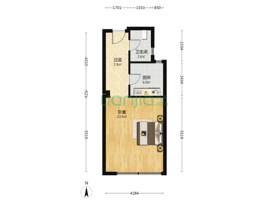 银地农机大市场 1室0厅1卫 62平方