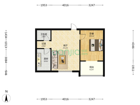 祥龙湾 1室1厅1卫 75平方