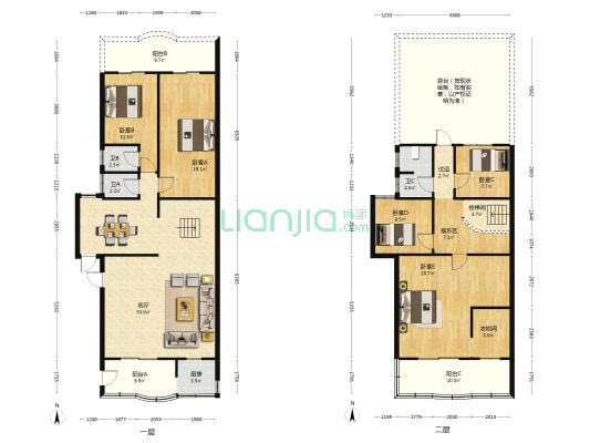 惠海新村 5室1厅3卫 203平方