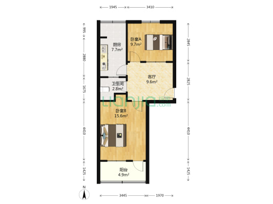 洪家楼南路18号 2室1厅1卫 61平方