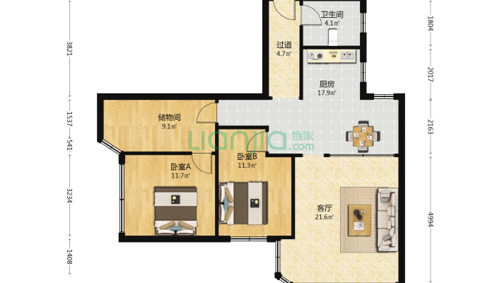 大起公寓二手房实景图