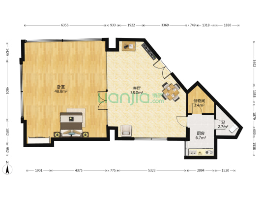 海景苑 1室1厅1卫 110平方
