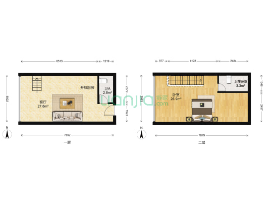 5S会馆 1室1厅2卫 39平方