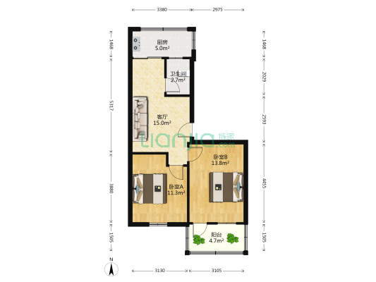 环城路140号 2室1厅1卫 63平方