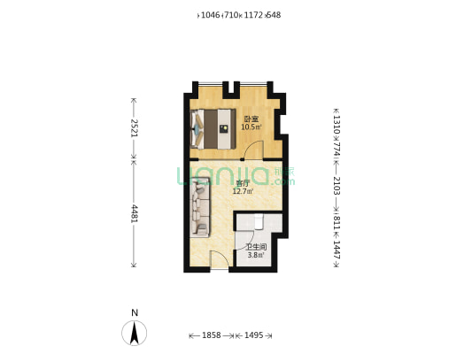 东创科技中心 1室1厅1卫 42平方