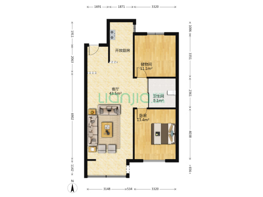 哥本哈根 1室1厅1卫 99平方