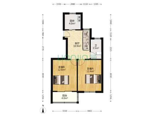 淞南三村 2室1厅1卫 60平方