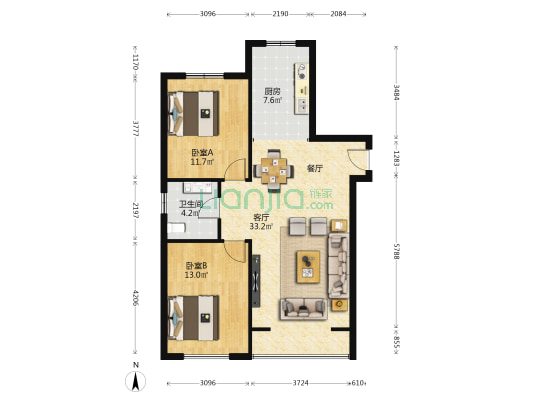 科苑佳园 2室1厅1卫 100平方