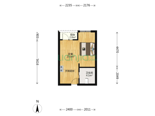 悦泰街里 1室0厅1卫 44平方